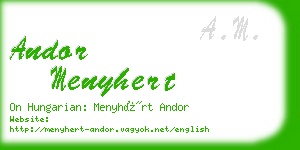 andor menyhert business card